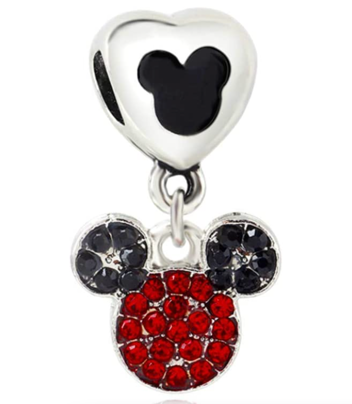 Red Mouse with Black Ears Charm Bead