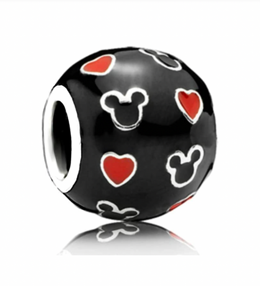 Mouse and Hearts Charm Bead