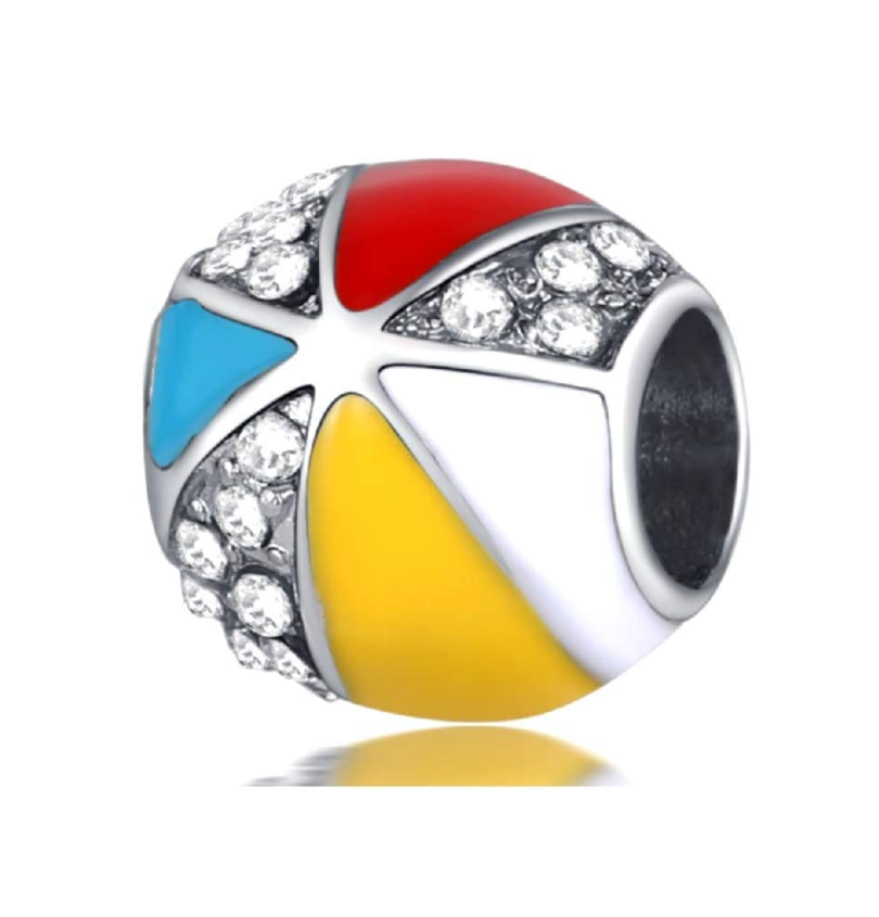 Beach Ball Charm Bead with Crystals