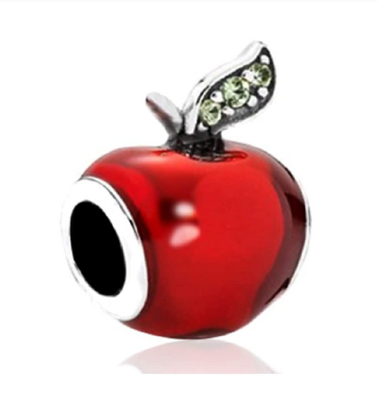 Red Enamel Apple Charm Bead