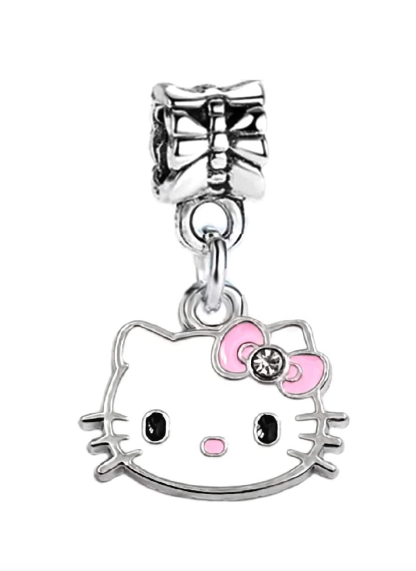 Dangle Kitty Charm with Pink Bow