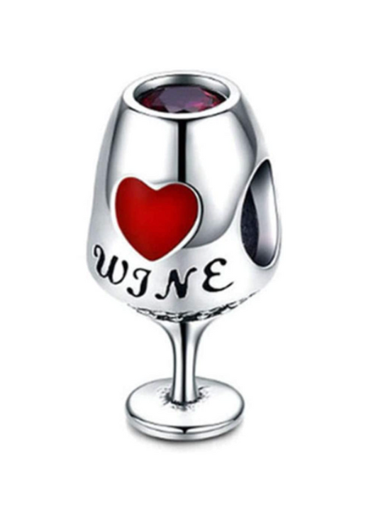 Red Wine Glass Charm Bead