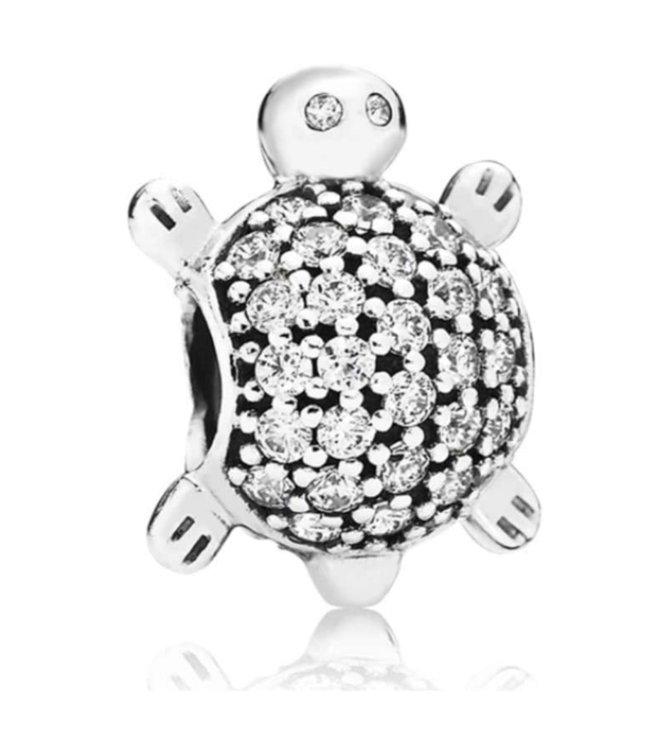 Clear Crystal Sea Turtle Charm Bead