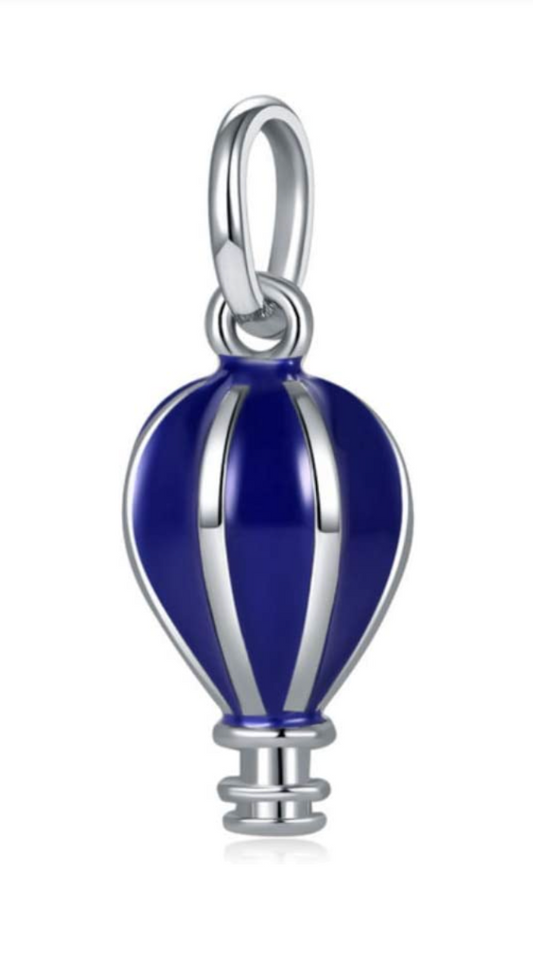 Dangle Blue Hot Air Balloon Charm Bead