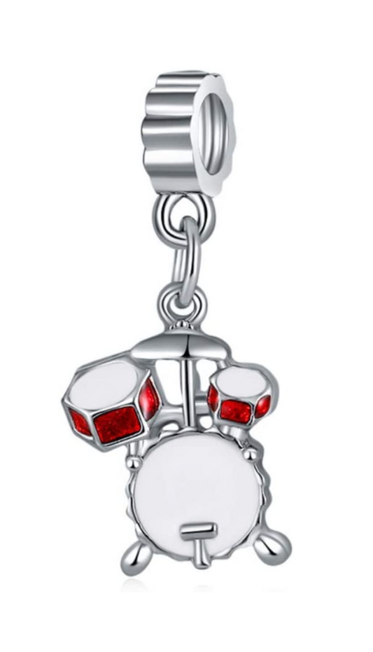 Dangle Music Drum Set Charm Bead