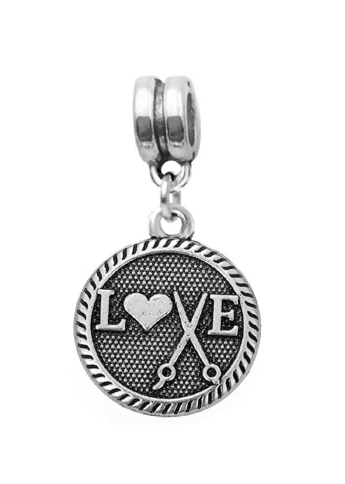 Dangle Love Hair Stylist Scissors Charm