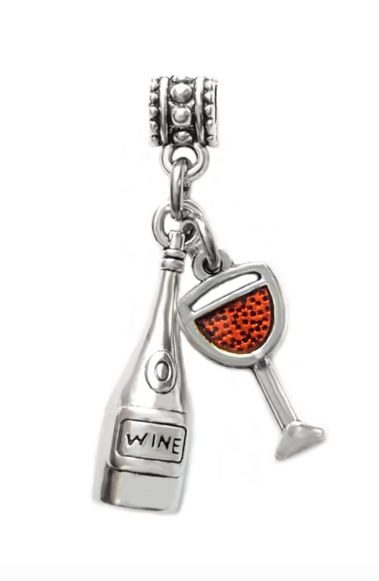 Dangle Red Wine Glass and Bottle Charms