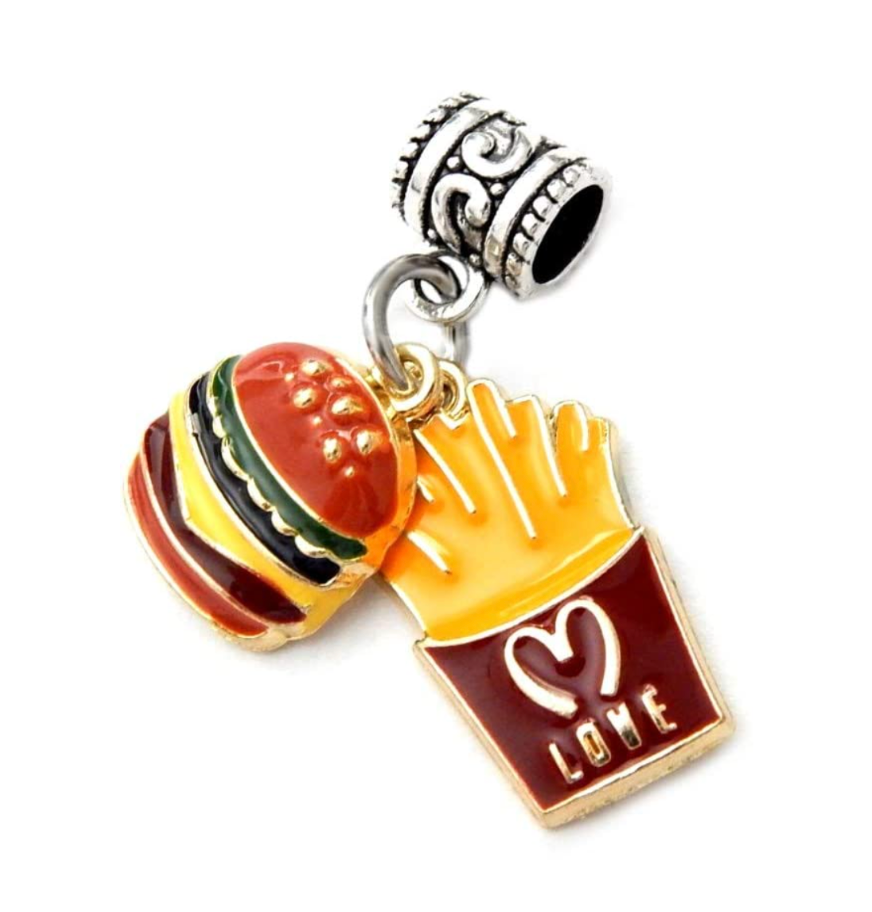 Dangle Burger and French Fries Charms