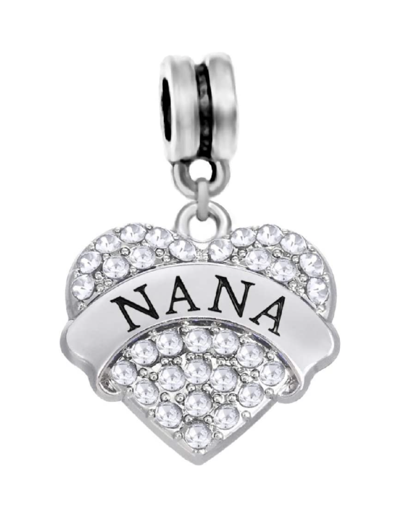 Dangle Nana Heart Charm with Crystals