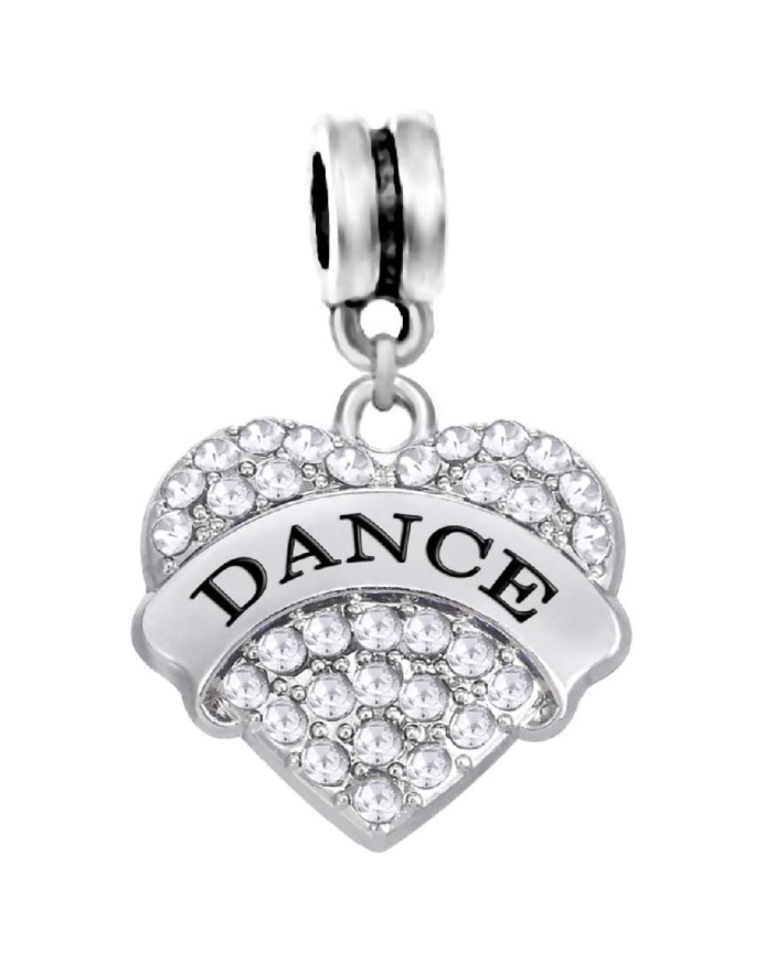 Dangle Dance Heart Charm with Crystals