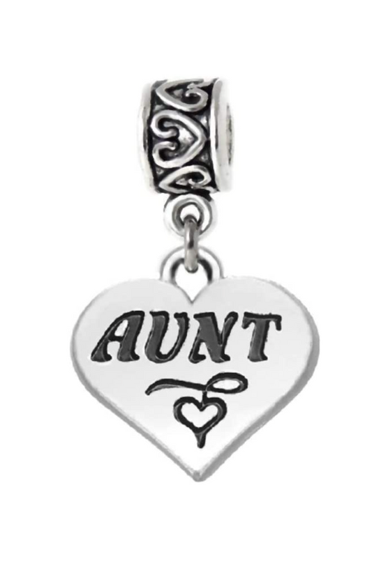 Dangle Aunt Heart Charm Bead