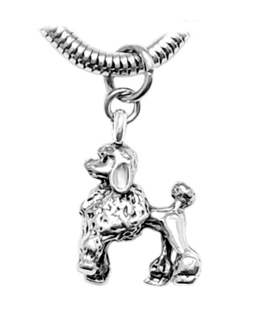 Dangle Poodle Dog Charm Bead