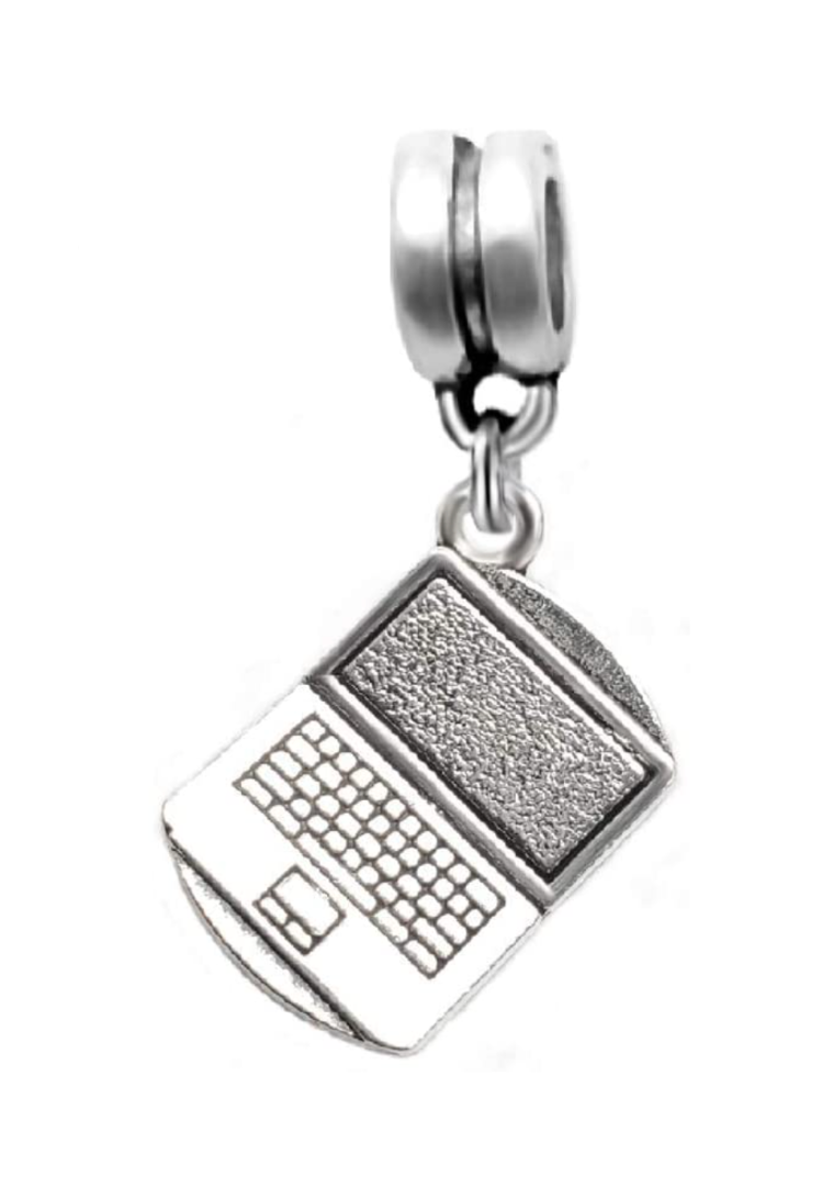 Dangle Computer Laptop Keyboard Charm Bead