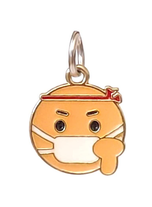 Dangle Mask on Keep Fighting Emoji Face Charm Bead