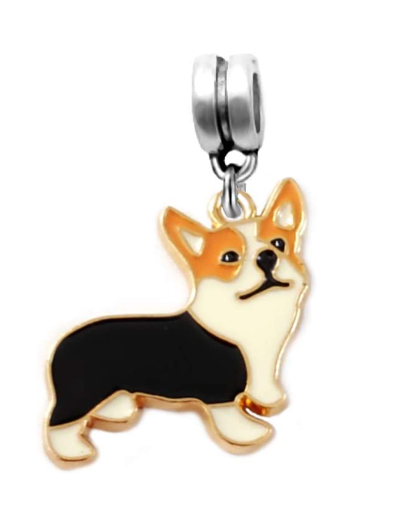 Dangle Corgi Dog Charm Bead