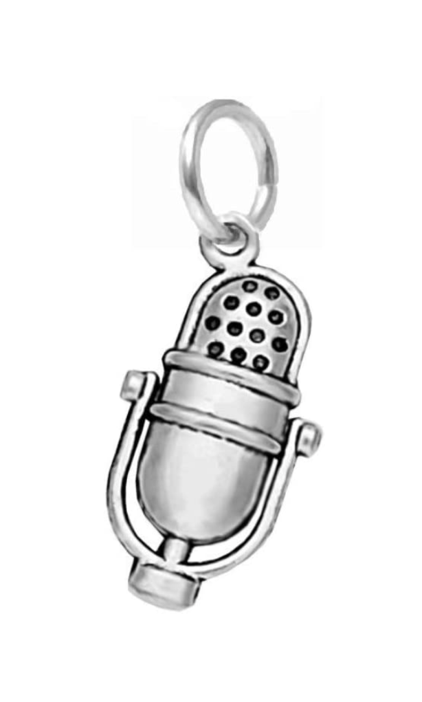 Dangle Recording Microphone Charm Bead