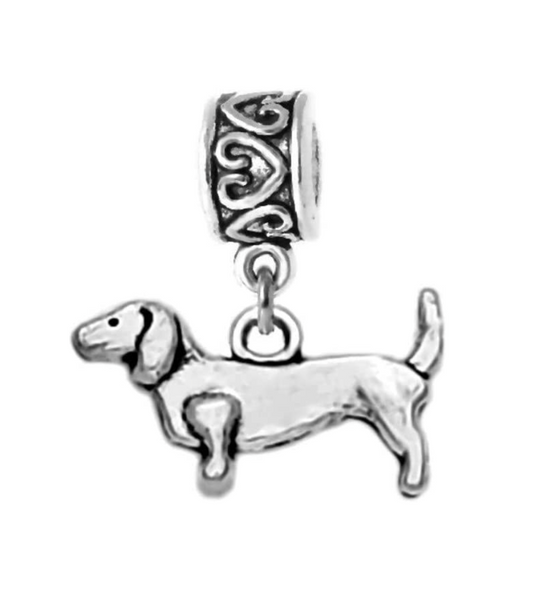 Dangle Dachshund Dog Charm Bead