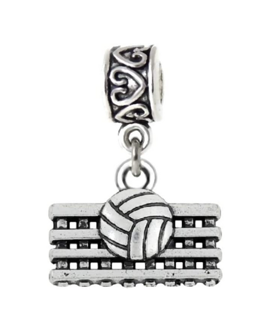 Dangle Volleyball and Net Charm Bead